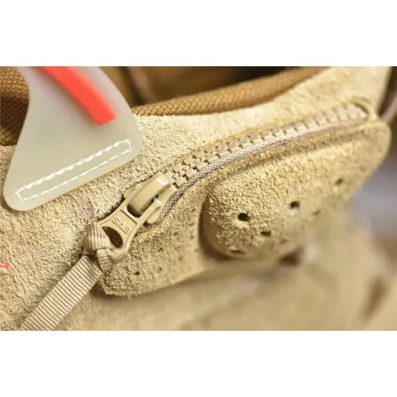 Travis Scott x Air Jordan 6 Retro "British Khaki" — Khaki / Bright Crimson