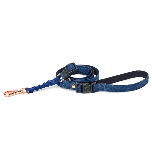3-in-1 City Dog Leash - Denim