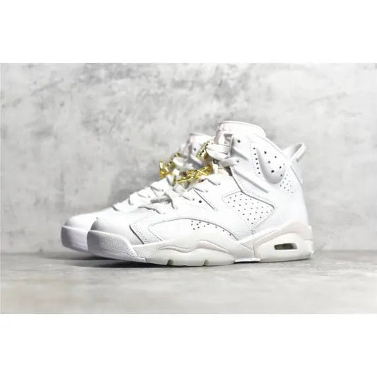 Women's Air Jordan 6 Retro "Gold Hoops" — White / Barely Rose / Metallic Gold
