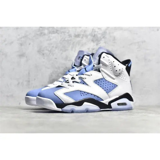 Air Jordan 6 Retro "UNC White" (UNC Home) — White / University Blue / Navy