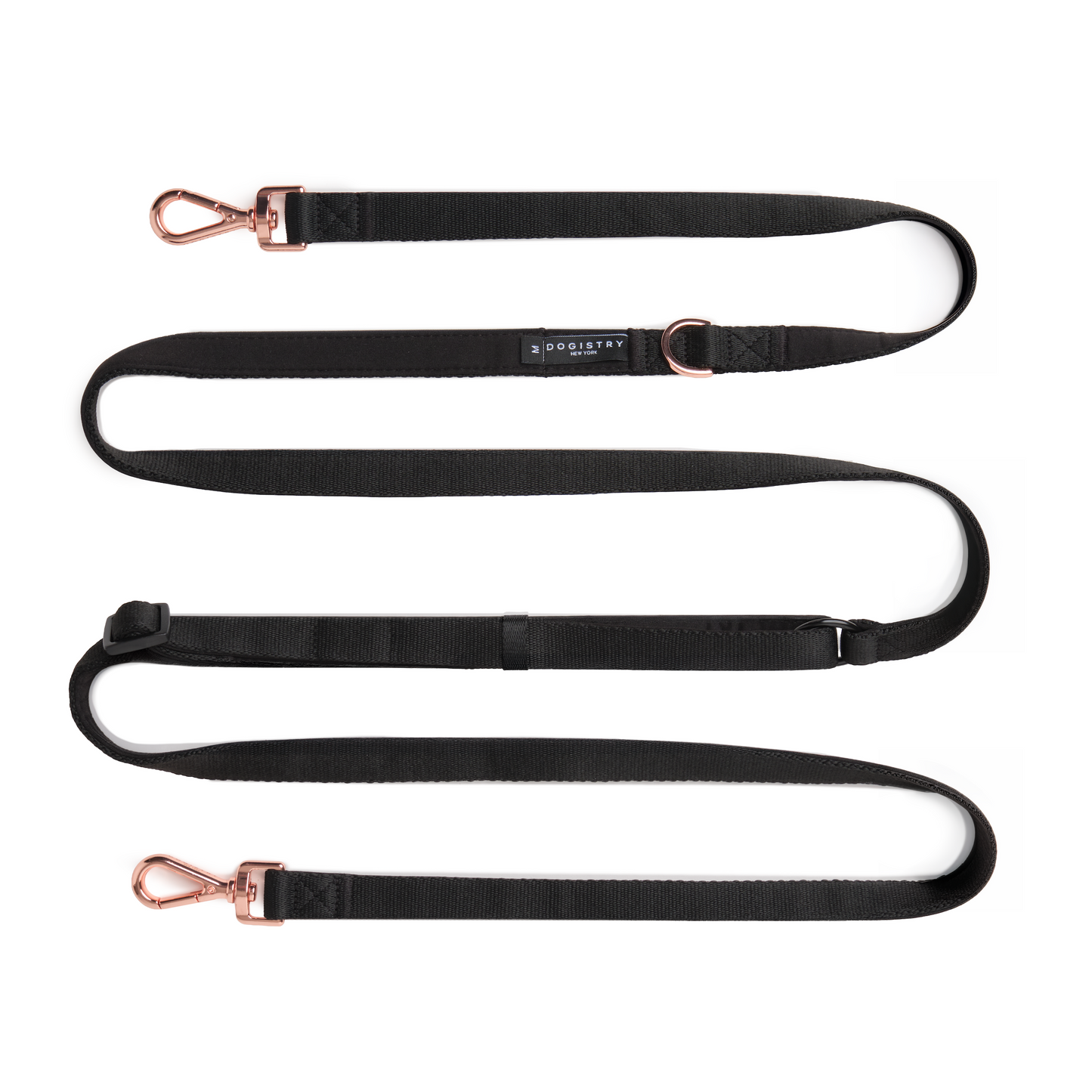 Metro Hands Free Leash – Black / Matte Rose Gold