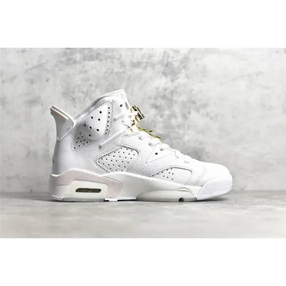 Women's Air Jordan 6 Retro "Gold Hoops" — White / Barely Rose / Metallic Gold