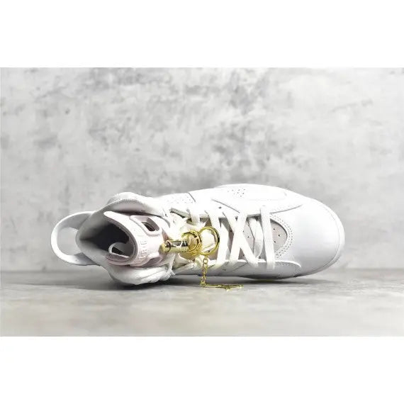 Women's Air Jordan 6 Retro "Gold Hoops" — White / Barely Rose / Metallic Gold