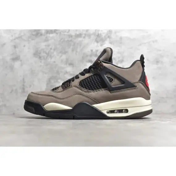 Travis Scott x Air Jordan 4 Retro "Brown" (Canary) — Brown / Black / Off-White