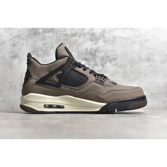 Travis Scott x Air Jordan 4 Retro "Brown" (Canary) — Brown / Black / Off-White
